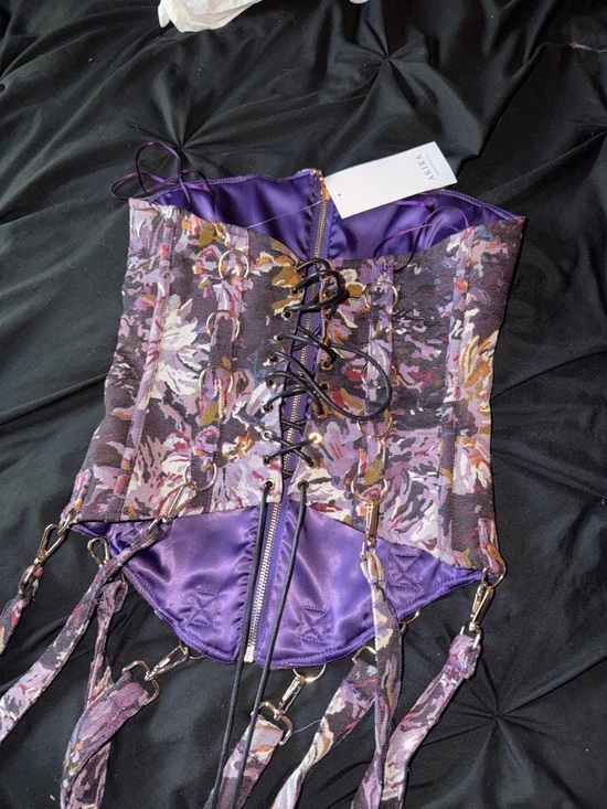 AKIRA Tops - AKIRA Purple Multi Floral Zip-Front Dress